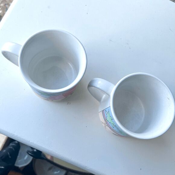 80s “Life’s a Beach!” Palm Tree Mugs Recycled Paper Products Japan Pastel Set of - Picture 6 of 10